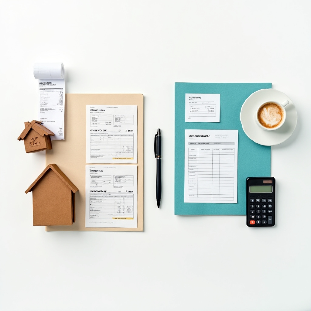 Visual concept showing two separate financial systems — household and business — managed by one person